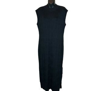 Peruvian connection 3D knit textured wavy maxi dress Pima cotton vintage 80s